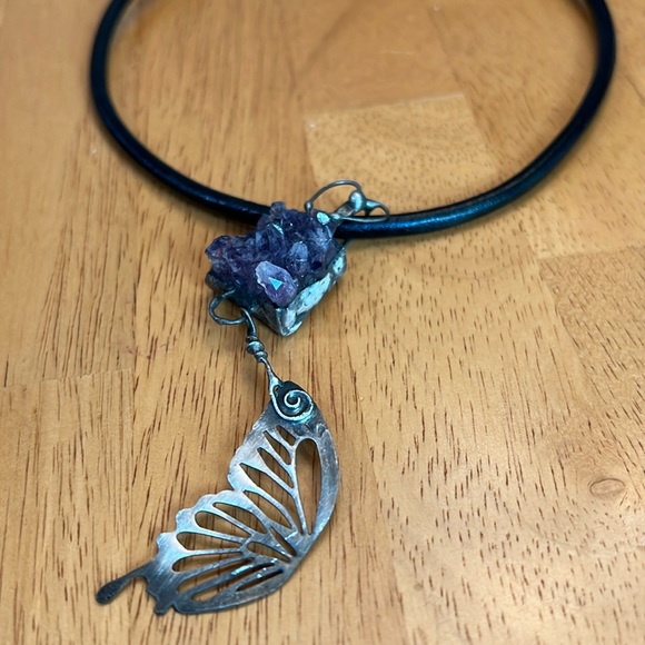 Beautiful butterfly, amethyst, choker - Picture 10 of 10
